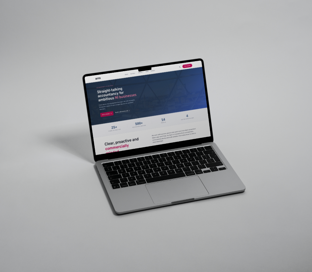 Website rebuild engineered for organic growth and qualified enquiries for a Belfast accountancy firm